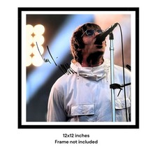 Liam Gallagher Hand Signed Oasis Frontman Photo 12x12 Legend COA & PSA Approved picture