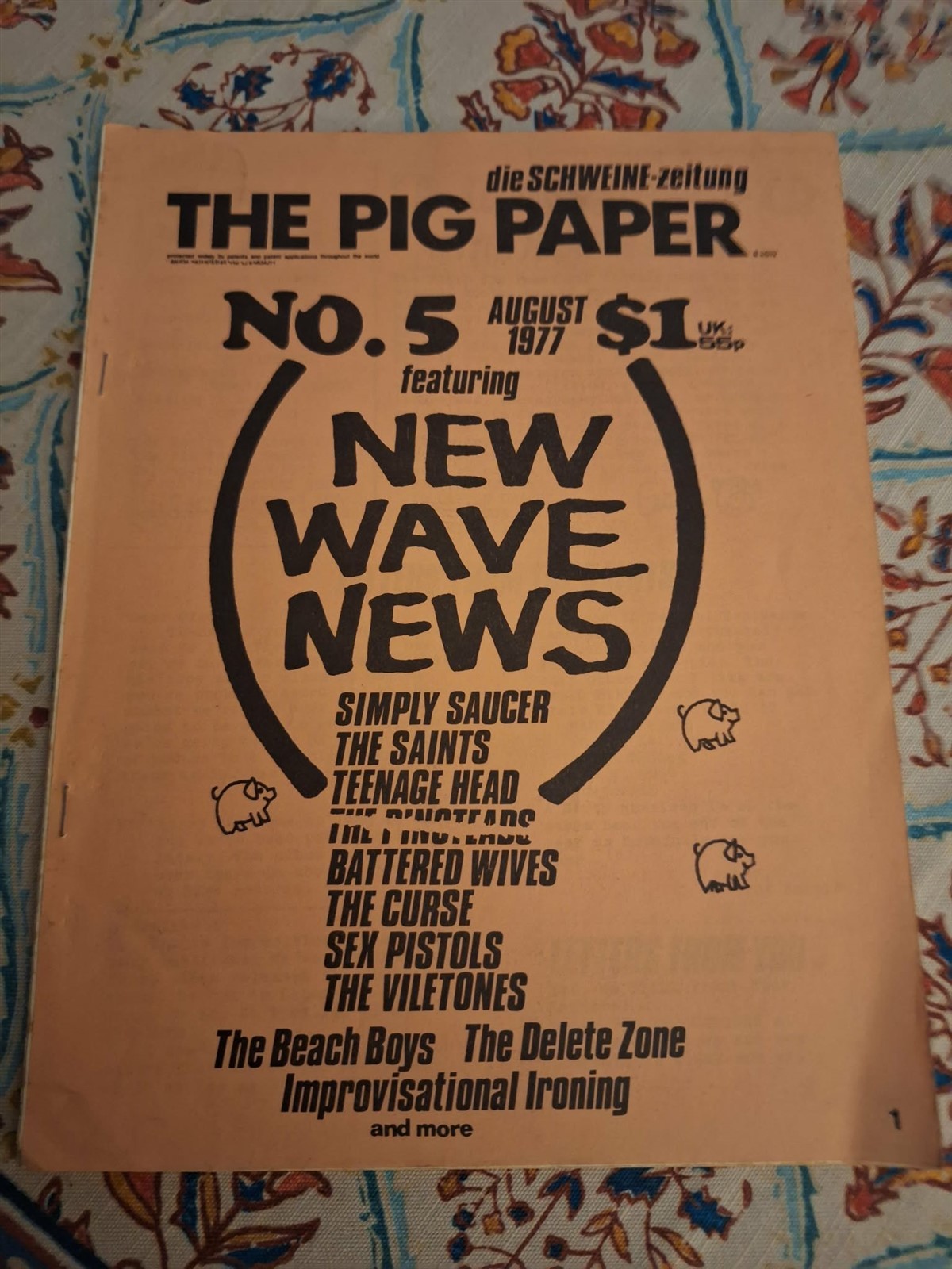MAGAZINES-THE PIG PAPER-Can. Fanzine #5 August 1977 W.Saints/Simply Saucer..