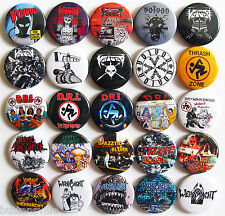 WEHRMACHT VOIVOD CRYPTIC SLAUGHTER D.R.I. Button Badges Pins Crossover Thrash 25 picture