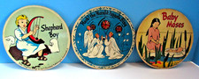 VTG. 3 DOUBLE-SIDED BIBLE STORYTIME PICTURE RECORDS W/ SILENT NIGHT & MORE picture