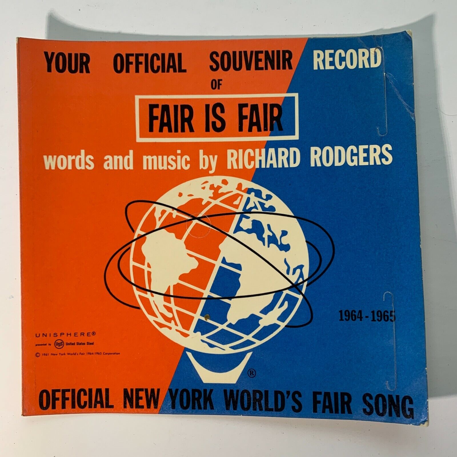 1964-1965 New York Worlds Fair Souvenir Record \