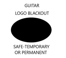 Guitar Logo Cover, Black or White, Temporary, Vinyl Decal, Made n USA, LOT x3 picture