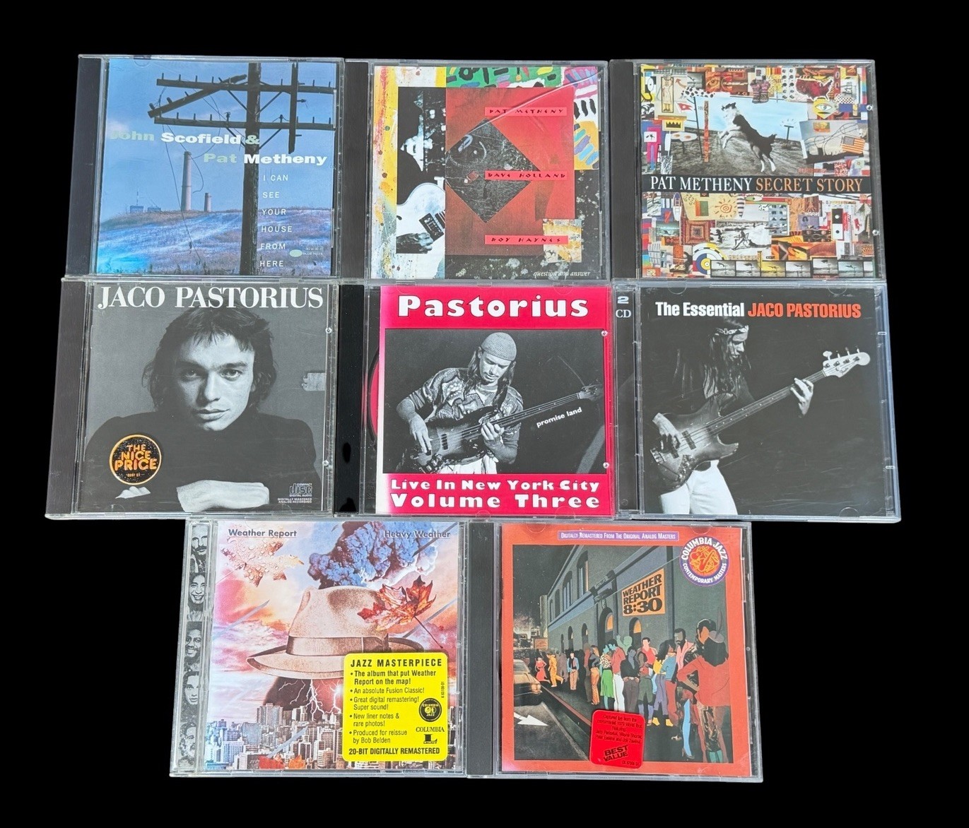 Lot of x8 Jazz Fusion CDs (Weather Report, Jaco Pastorius, Pat Matheny) / TESTED