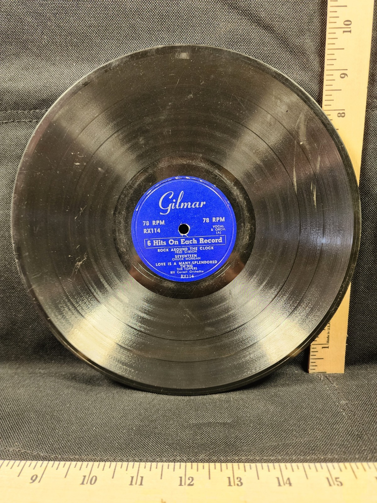 Antique 78 Record Shellac Gilmar 6 Song Tony Benson Toppers Fred Gibson Morgan