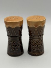 Mauna Loa Drum SALT AND PEPPER SHAKERS Detroit MI Japan Vintage picture