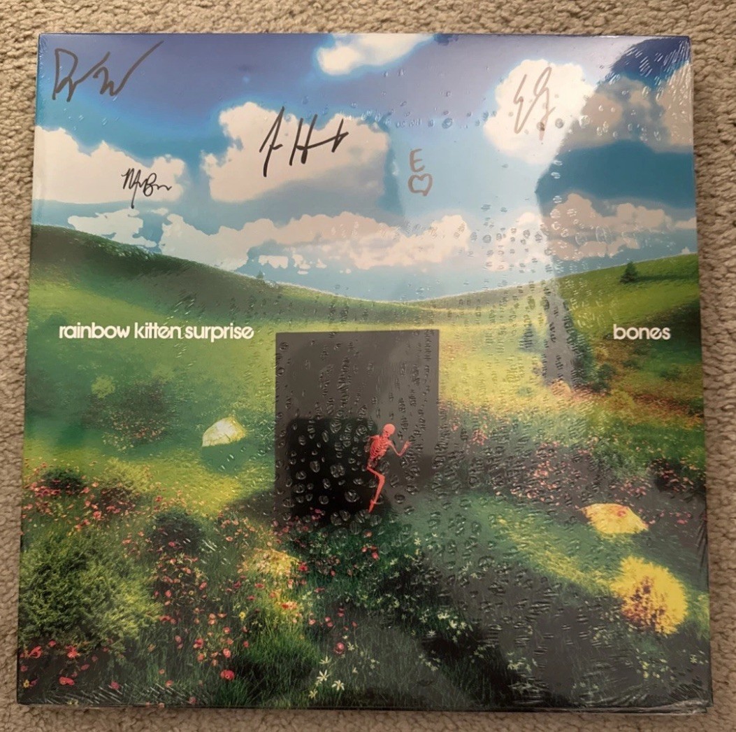RAINBOW KITTEN SURPRISE Bones SIGNED Blueberry Colored Vinyl LP