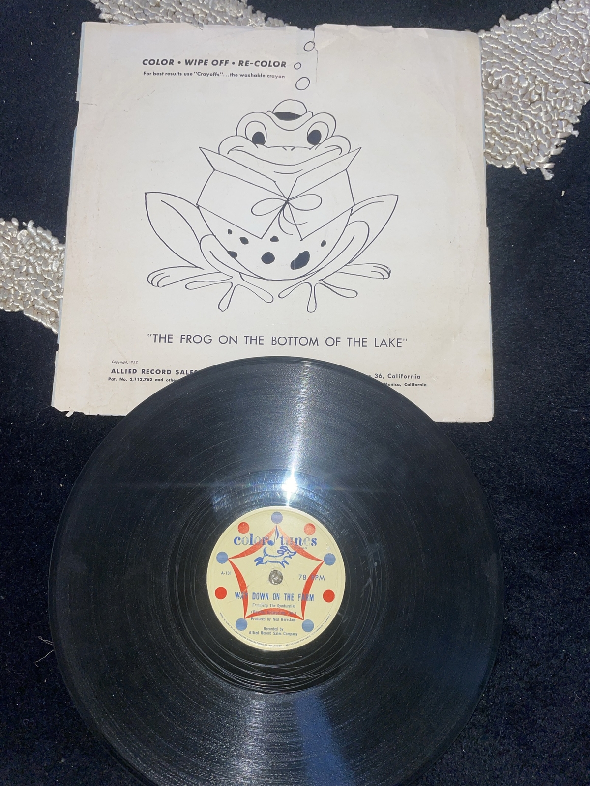 Antique 78 RPM 1952  The Frog At The Bottom Of The Lake 10 Inch