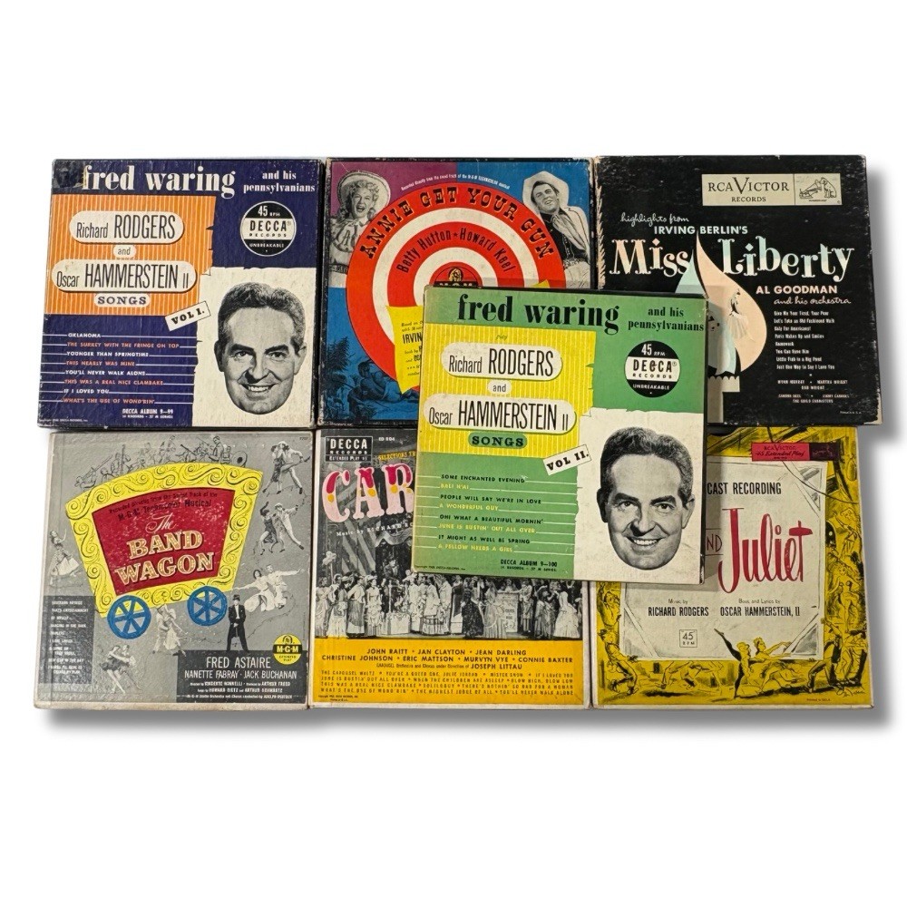 Vintage Broadway Musical 45 RPM Record Lot Rodgers Hammerstein Carousel Berlin