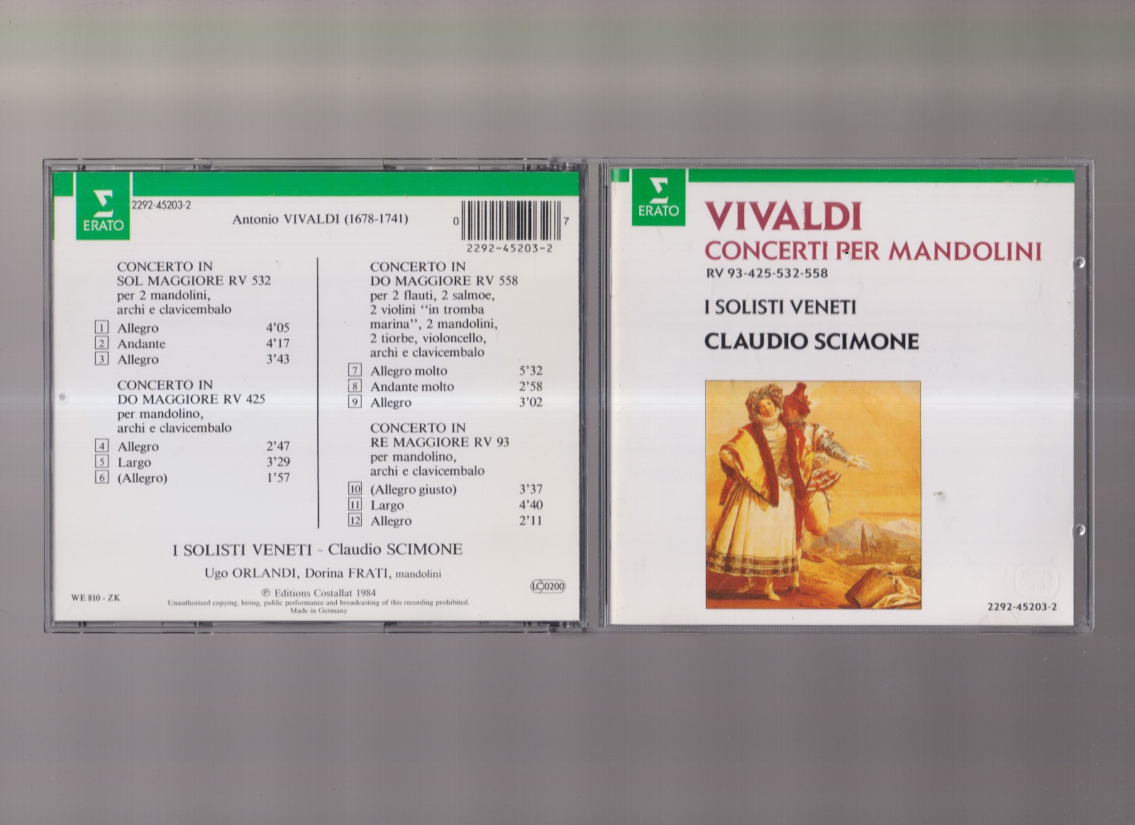 Orlandi/Frati/I Solisti Veneti/Scimo by Vivaldi, A. (CD, 1990) Nice #1225BV
