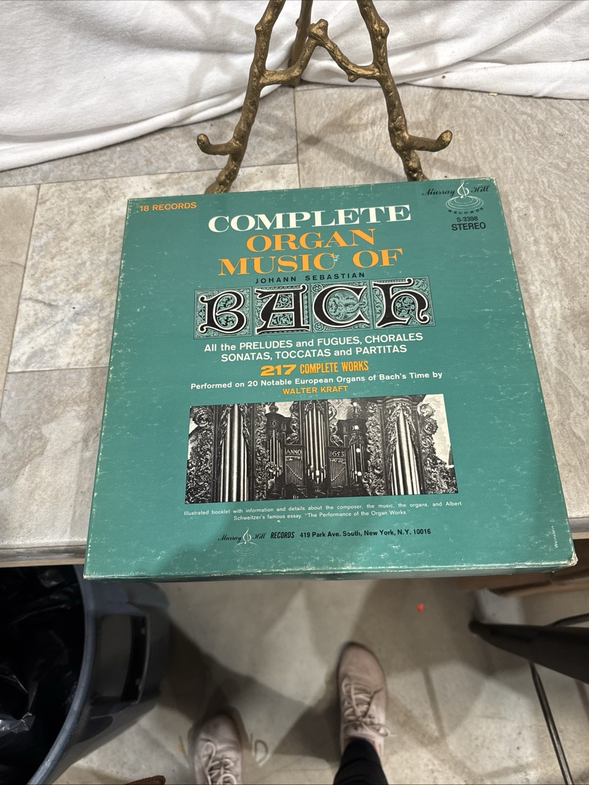 COMPLETE ORGAN MUSIC OF J S BACH, 18 Record Box Set 1967 with Booklet, S-3398