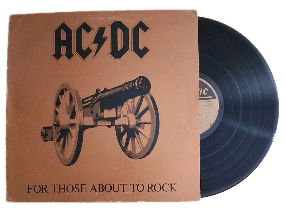 1981 AC/DC ‎For Those About to Rock [RL, Ludwig, First Pressing] NM Vinyl Record
