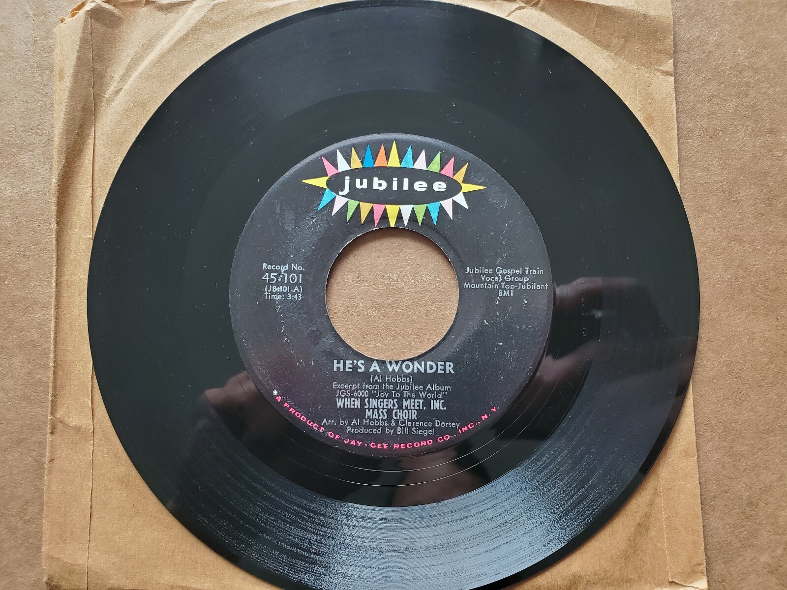 WHEN SINGERS MEET Inc MASS CHOIR - He\'s a Wonder RARE 1960\'s GOSPEL 7\