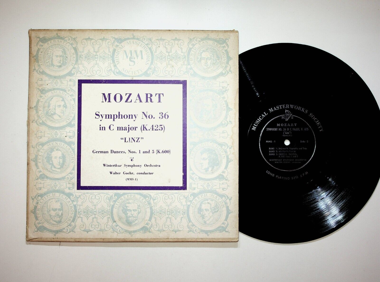 Mozart Winterthur Symphony No 36 C Major Linz 10-Inch 33 RPM Vinyl LP Record