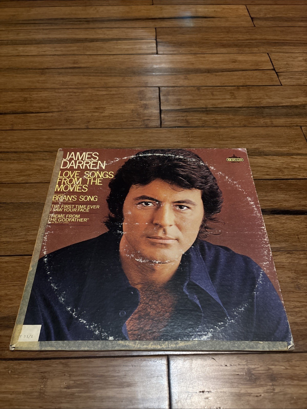 1972 JAMES DARREN Love Songs From The Movies LP Kirschner KES 116 Shrink Record
