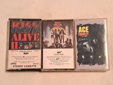 KISS And Ace Frehley Vintage Cassette Tape Lot of 3 - Love Gun  Alive II Vol 1  picture