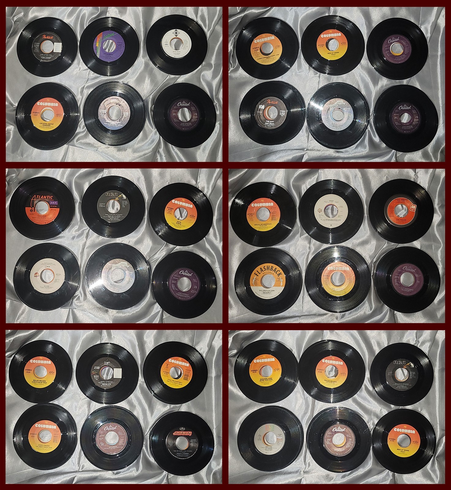 VINTAGE 80\'S 45 LOT - OVER 30 RECORDS - CLEANED - SEE PHOTOS OF ALL ARTISTS