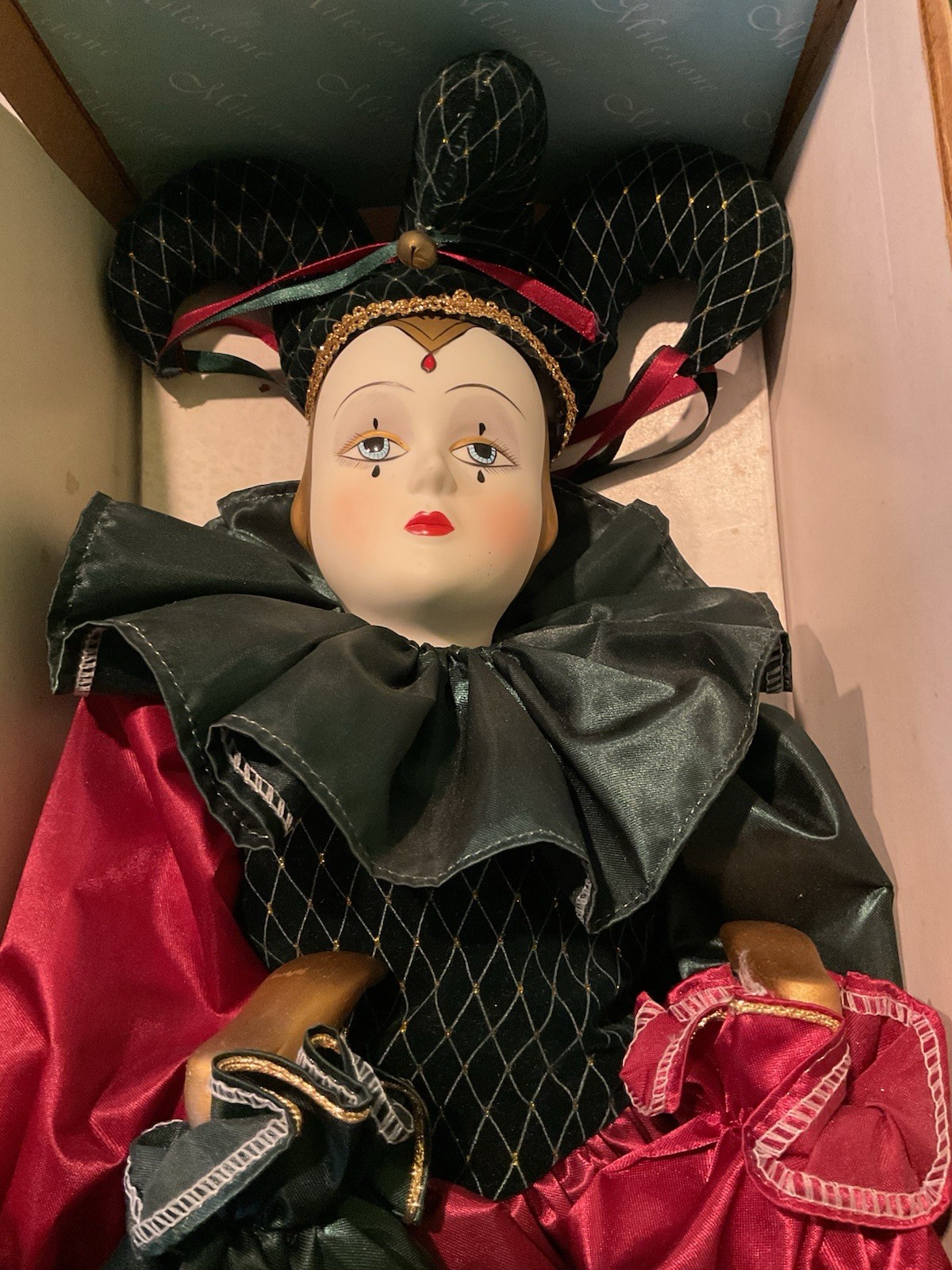 Vintage Milestone San Francisco Music Box Company Jester Doll VIC-2330 