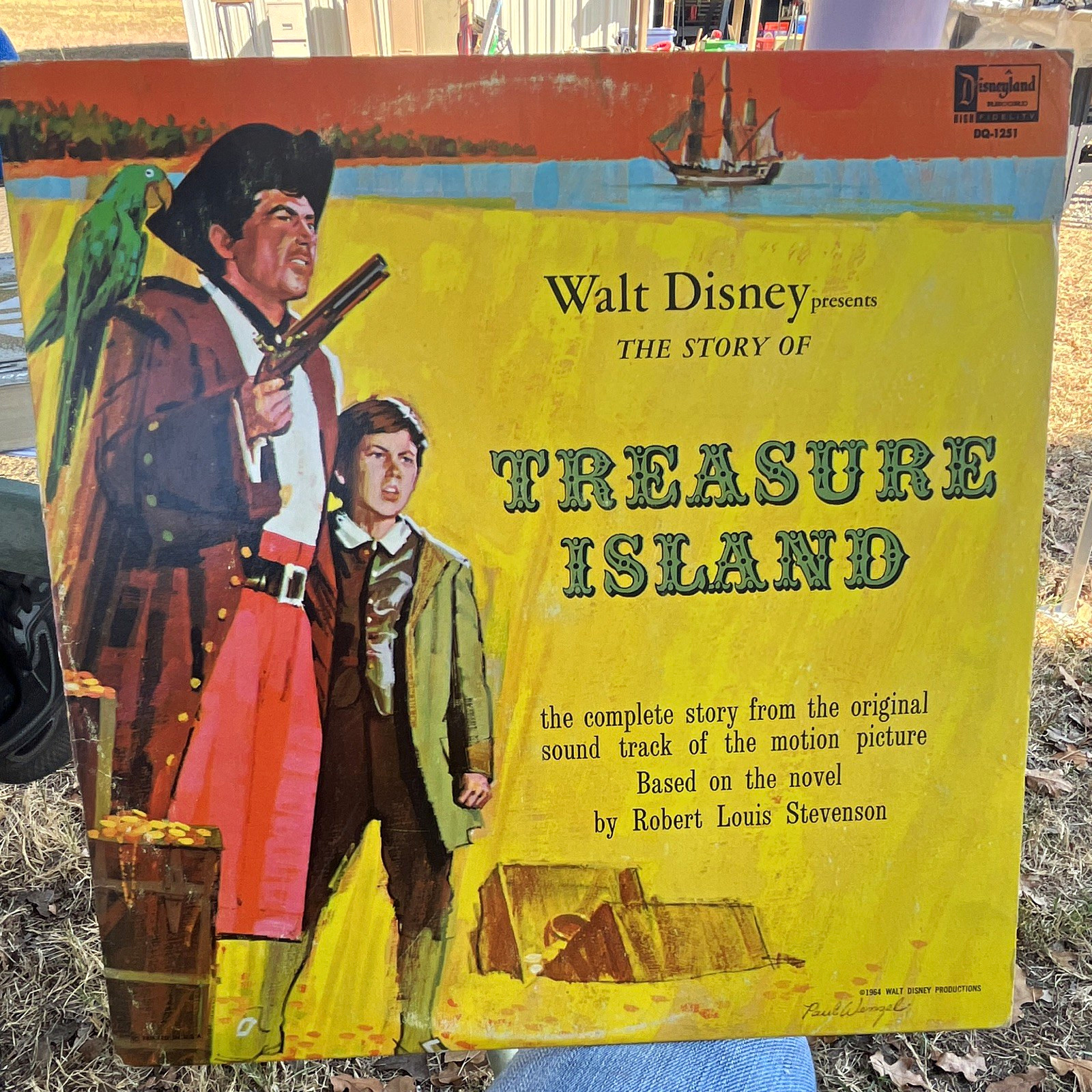 Disneyland Records Disney Treasure Island Story Vinyl LP Record 1964