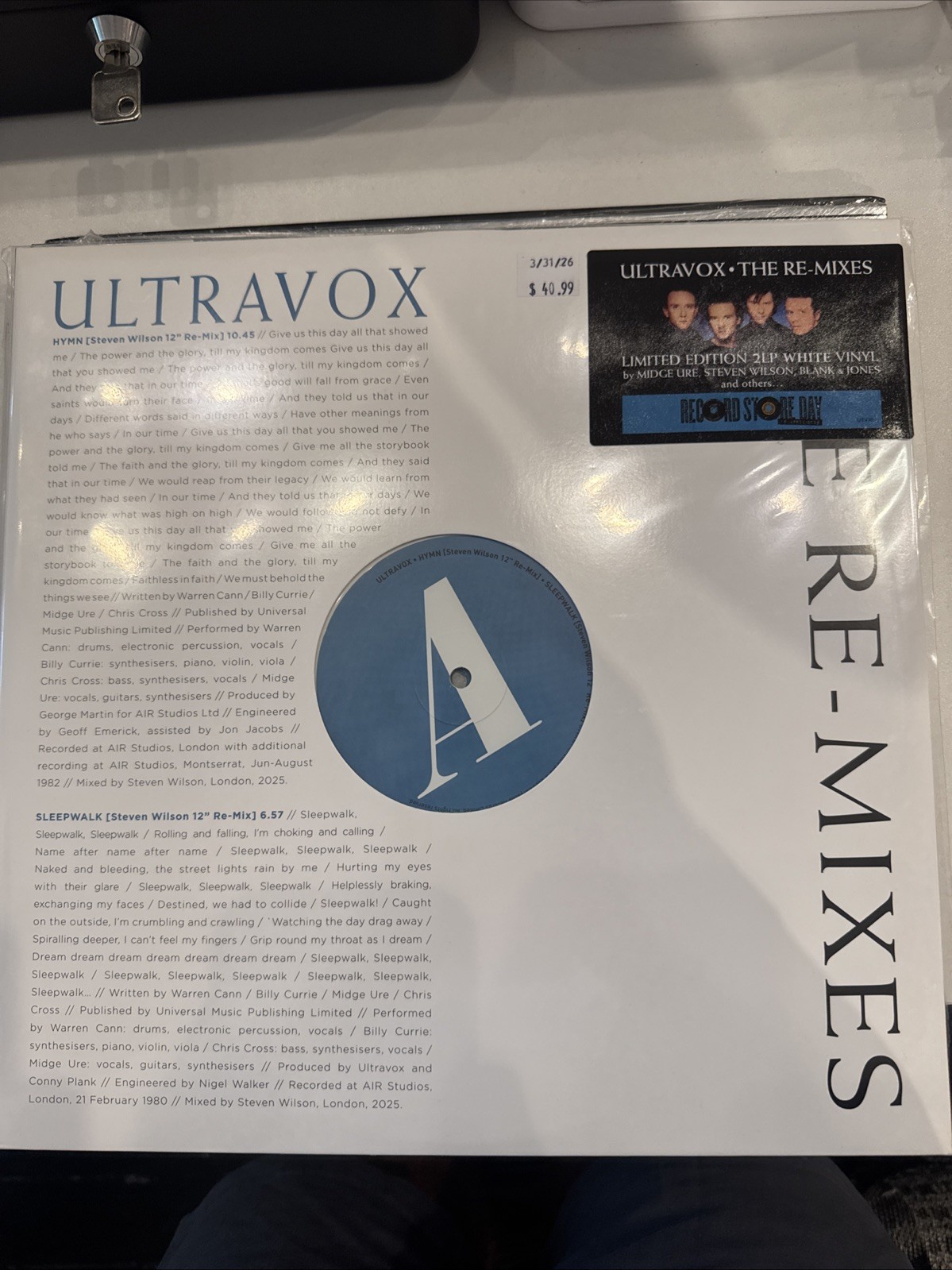 Ultravox The Re-Mixes RSD 2026 VINYL BRAND NEW