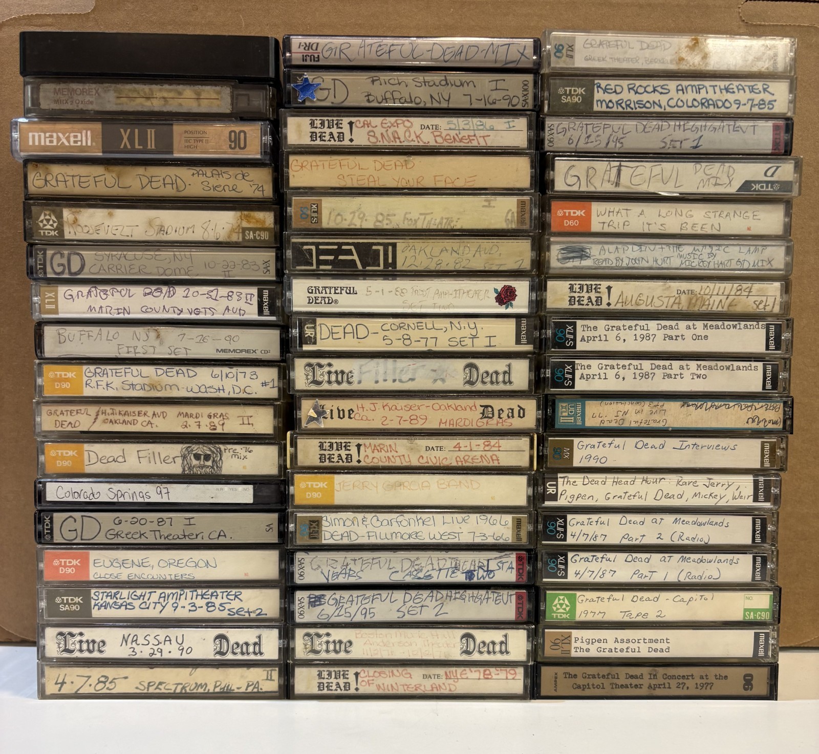 Lot of 51 Grateful Dead Cassettes, Live, Interviews and Misc, 1966-1995