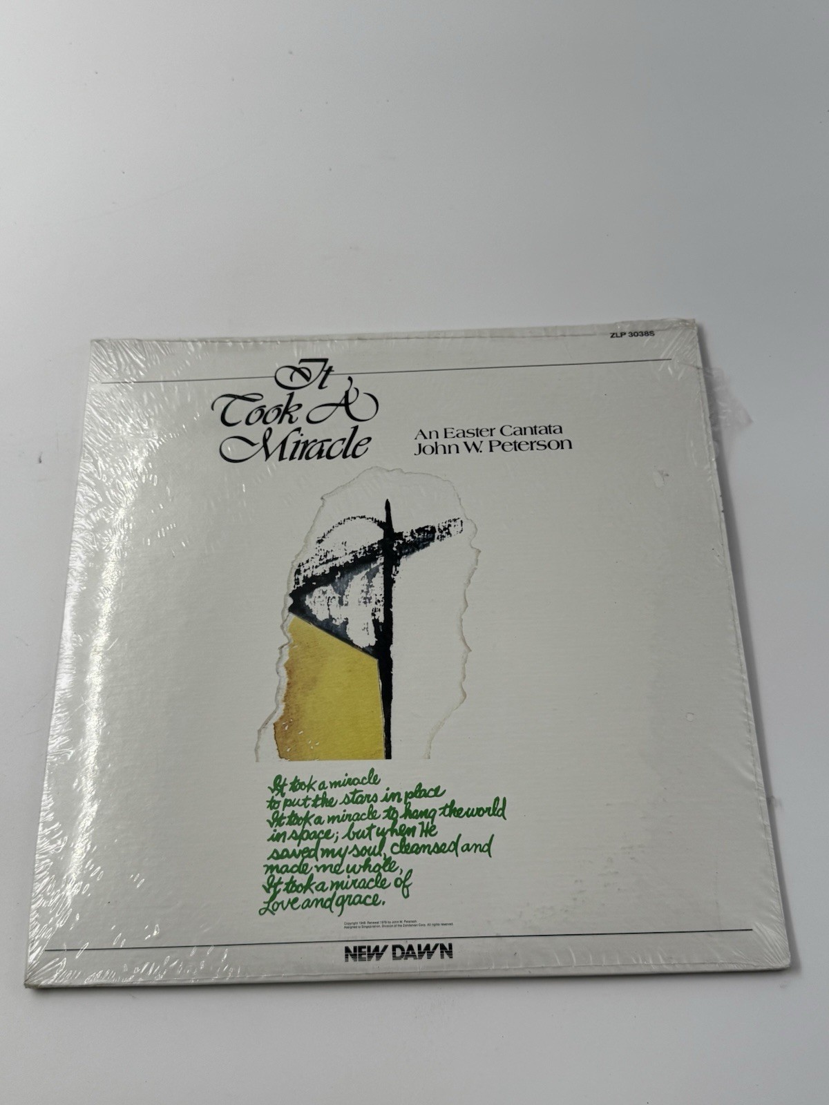 Vintage John W. Peterson It Took A MiracleLP Vinyl Easter Cantata New Dawn NEW