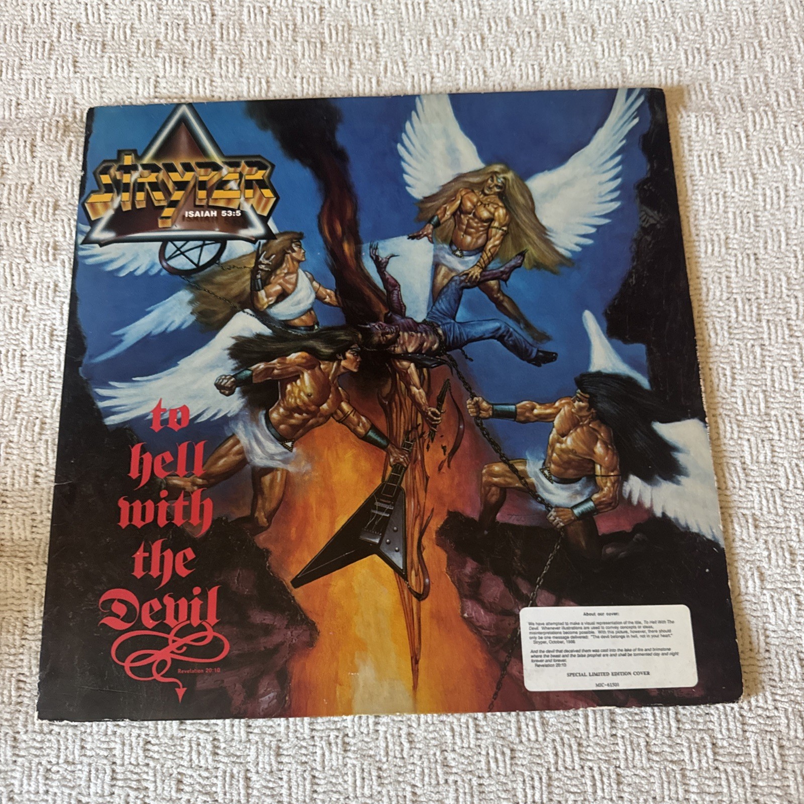 Stryper To Hell With The Devil LP 1986 Original Limited Edition Cover VG+ Vinyl