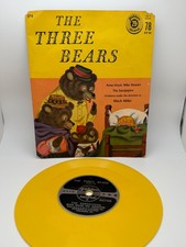 Vintage Golden Record R274 The Three Bears 78 RPM Yellow 1950s w/ Sleeve picture