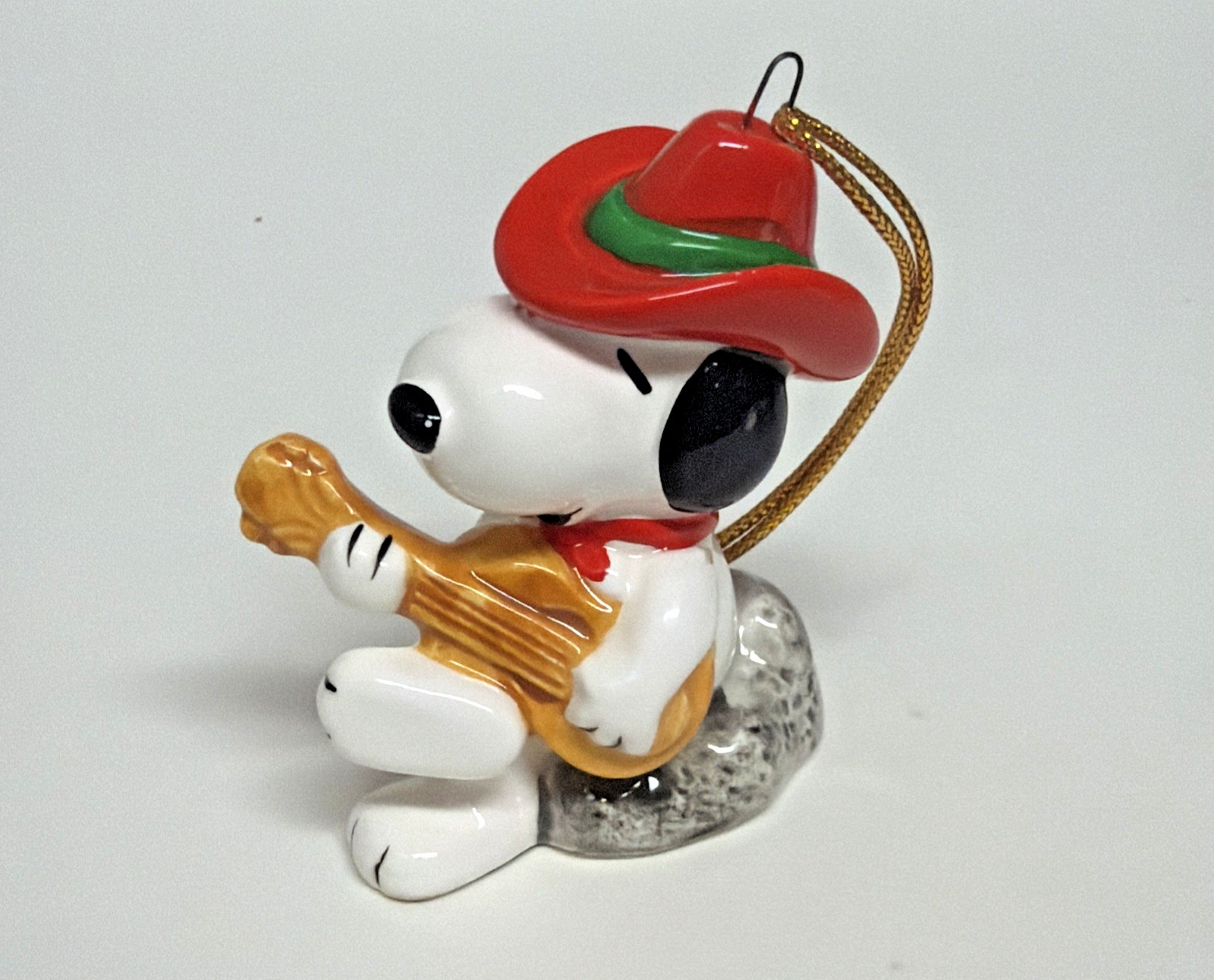 Snoopy Cowboy W/ Guitar Ornament Christmas Peanuts United Feature Syndicate 70s