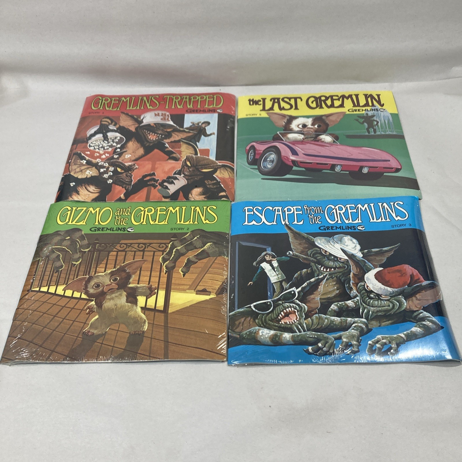 VTG NOS 1984 Gremlin Adventures Read Along Vinyl Record Book Set 2-5 New Sealed