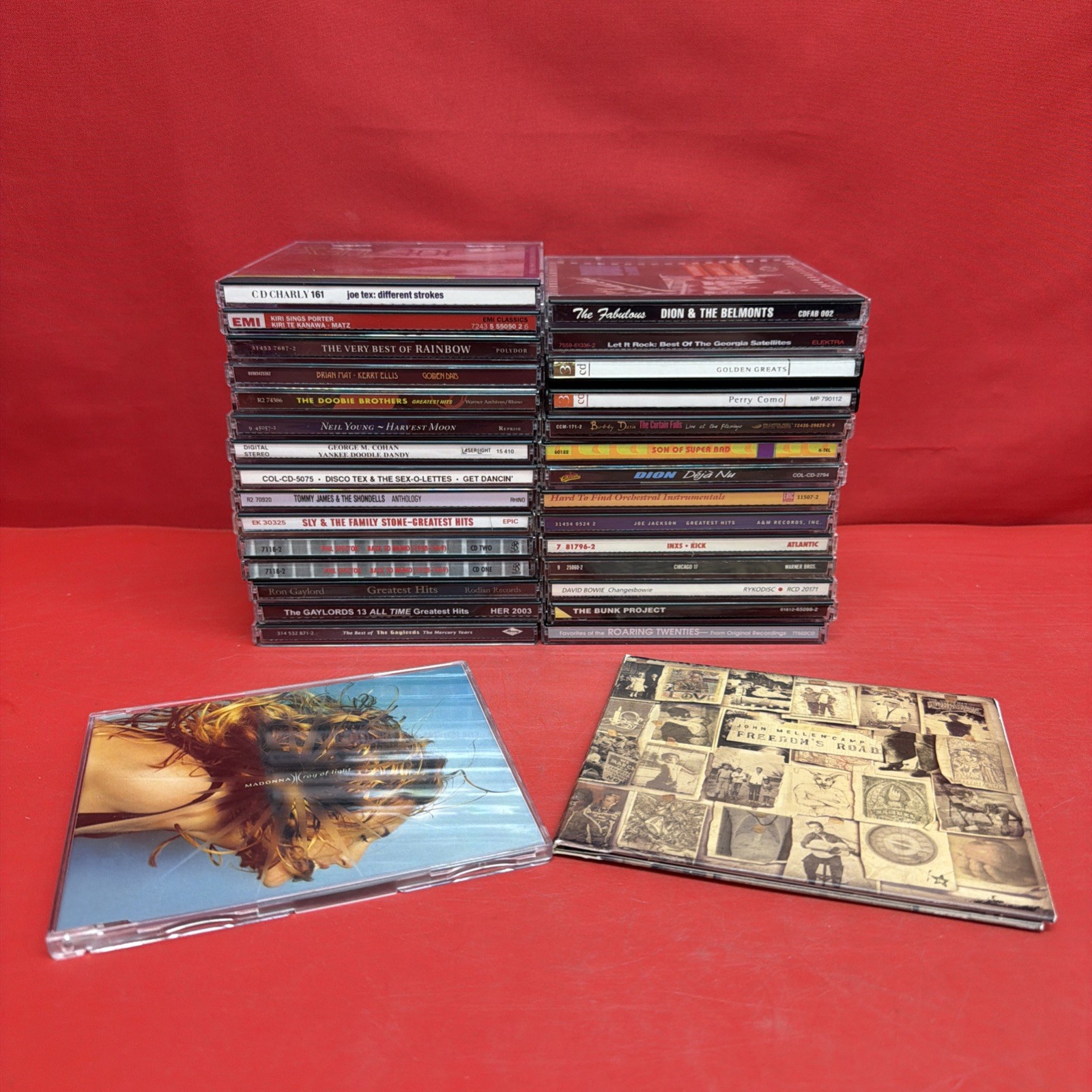 Mixed Lot 30 CDs Classic Rock Madonna David Bowie Neil Young Doobie Bros Rainbow