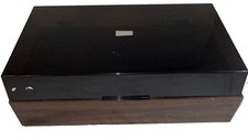 Vintage 36 8-Track Tape Storage Case Wood Grain Smoked Lid Retro Organizer picture