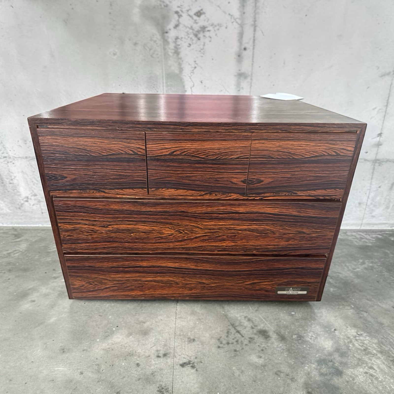 Vintage Stanny Rosewood Cassette Cabinet Holder CS-153w Japan