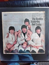 Beatles 3rd state Butcher cover framed nearly flawless peel, cover torn in back picture