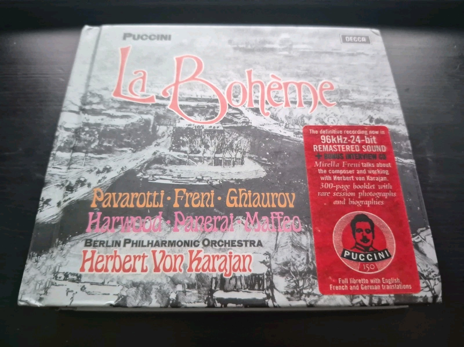 LA BOHEME Puccini Limited Edition 3 Disc Set w/Booklet Karajan 96kHz 24-bit EX+