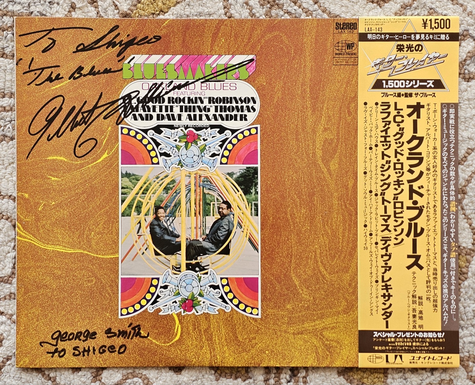 Albert Collins Oakland Blues - LC Robinson Lafayette Thing Thomas AUTOGRAPHED x2