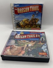 The Oregon Trail: 4th & 5th Edition (PC CD-ROM) Jewel CIB Discs VG Cases broken picture