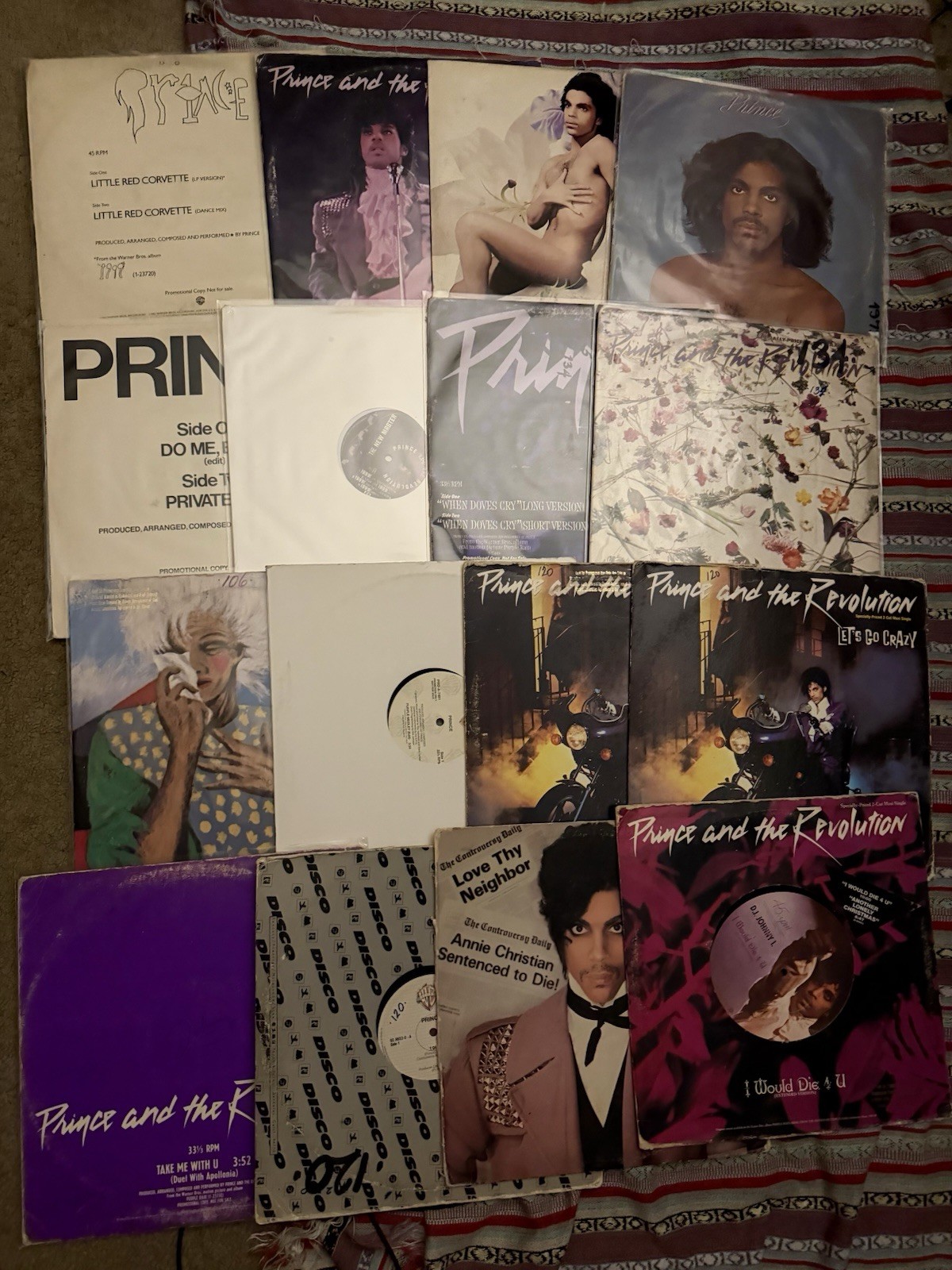 Lot of 16 Prince Vinyl Records- Do Me Baby Promo Purple Rain 1999 SELF TITLED+