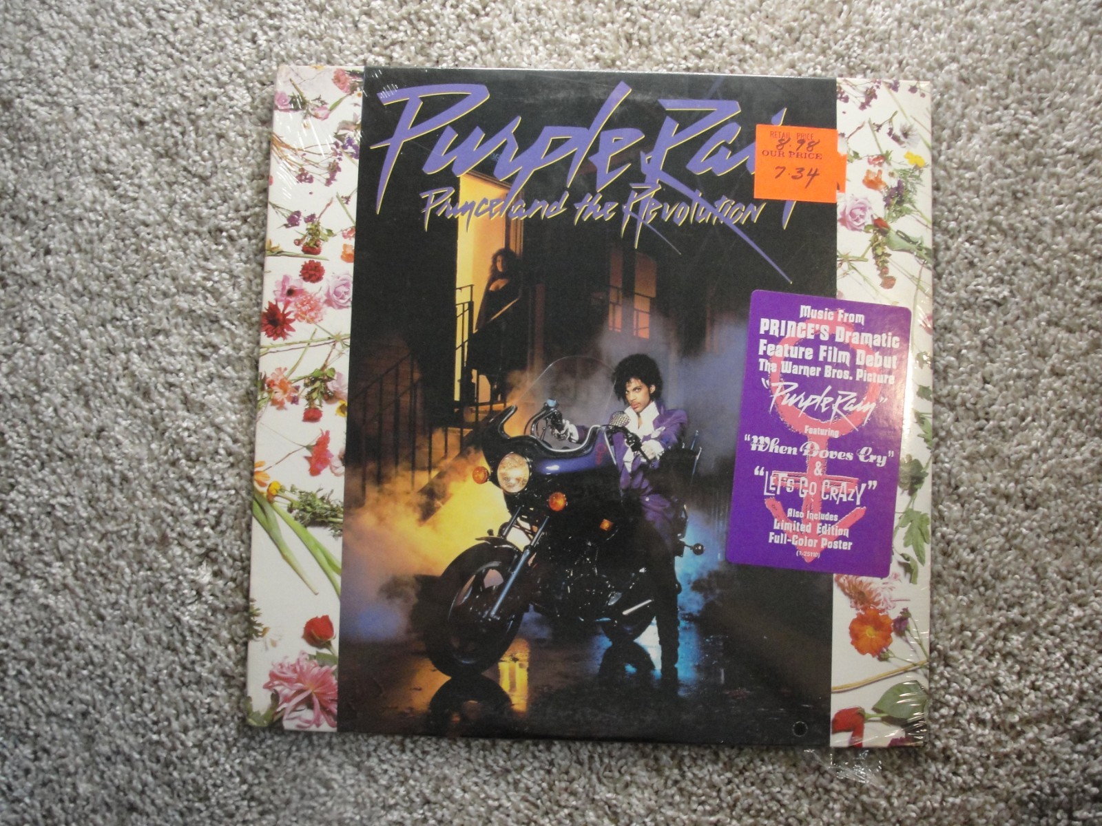 PRINCE - Purple Rain - ORIGINAL 1984 SEALED LP with HYPE STICKER & POSTER