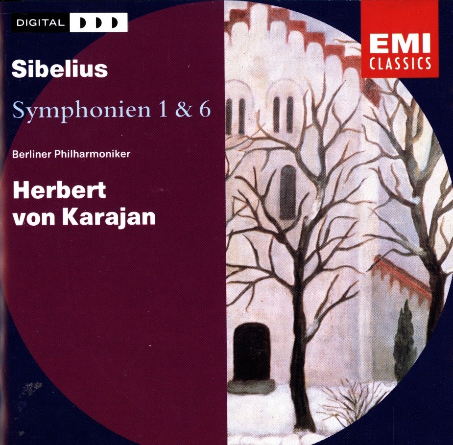 SIBELIUS Symphonies 1 & 6 / Herbert von Karajan, Berlin Phil (CD, 1991, EMI)