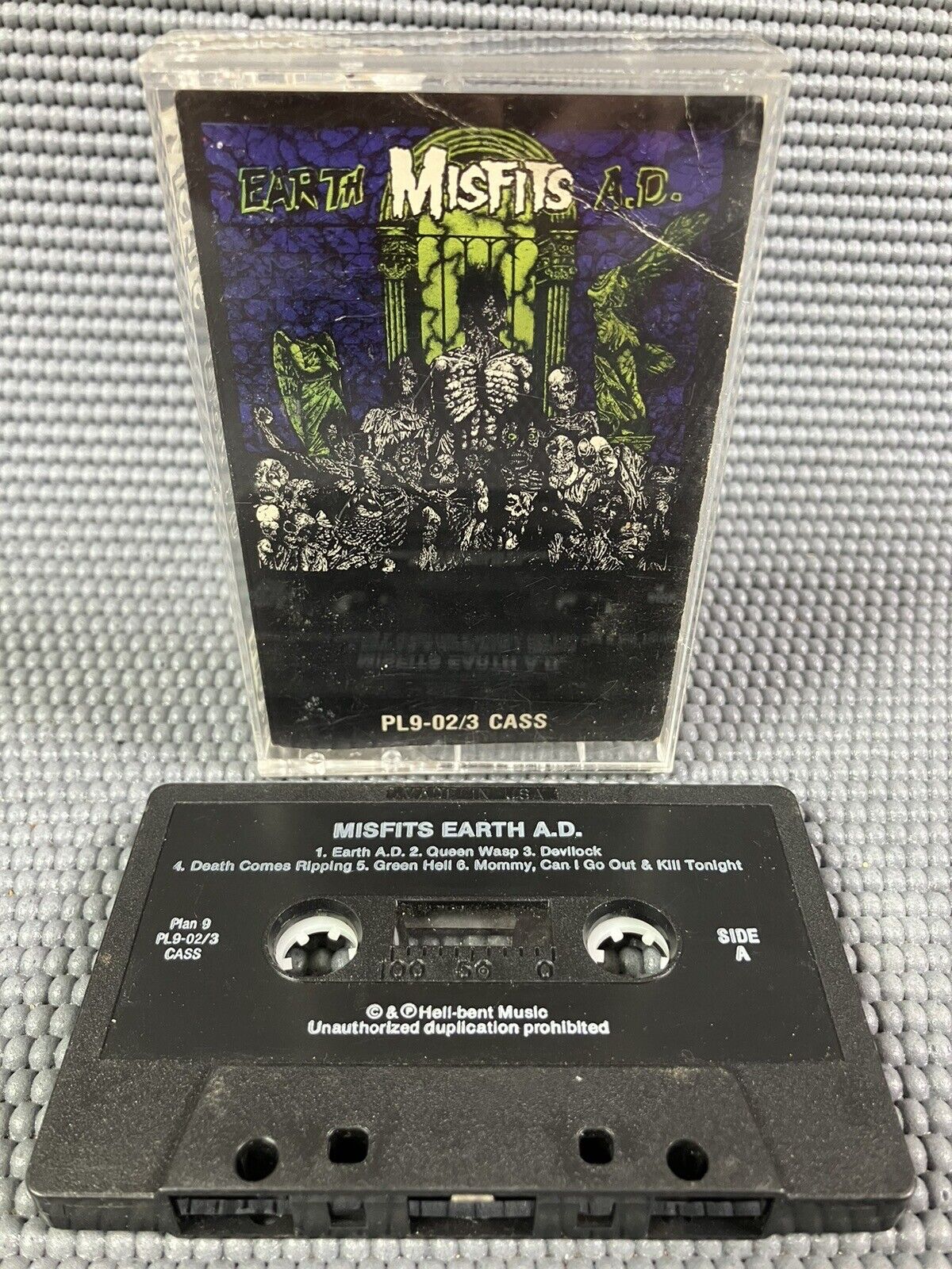 MISFITS Earth AD A.D. Cassette Plan 9 Black Shell 1986 PL9-02/3 Danzig Tested