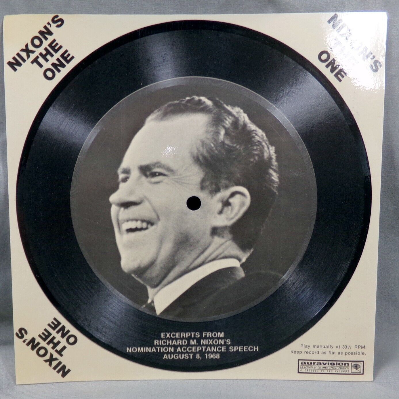 Cardboard Record Richard M. Nixon Nixon\'s The One 7\