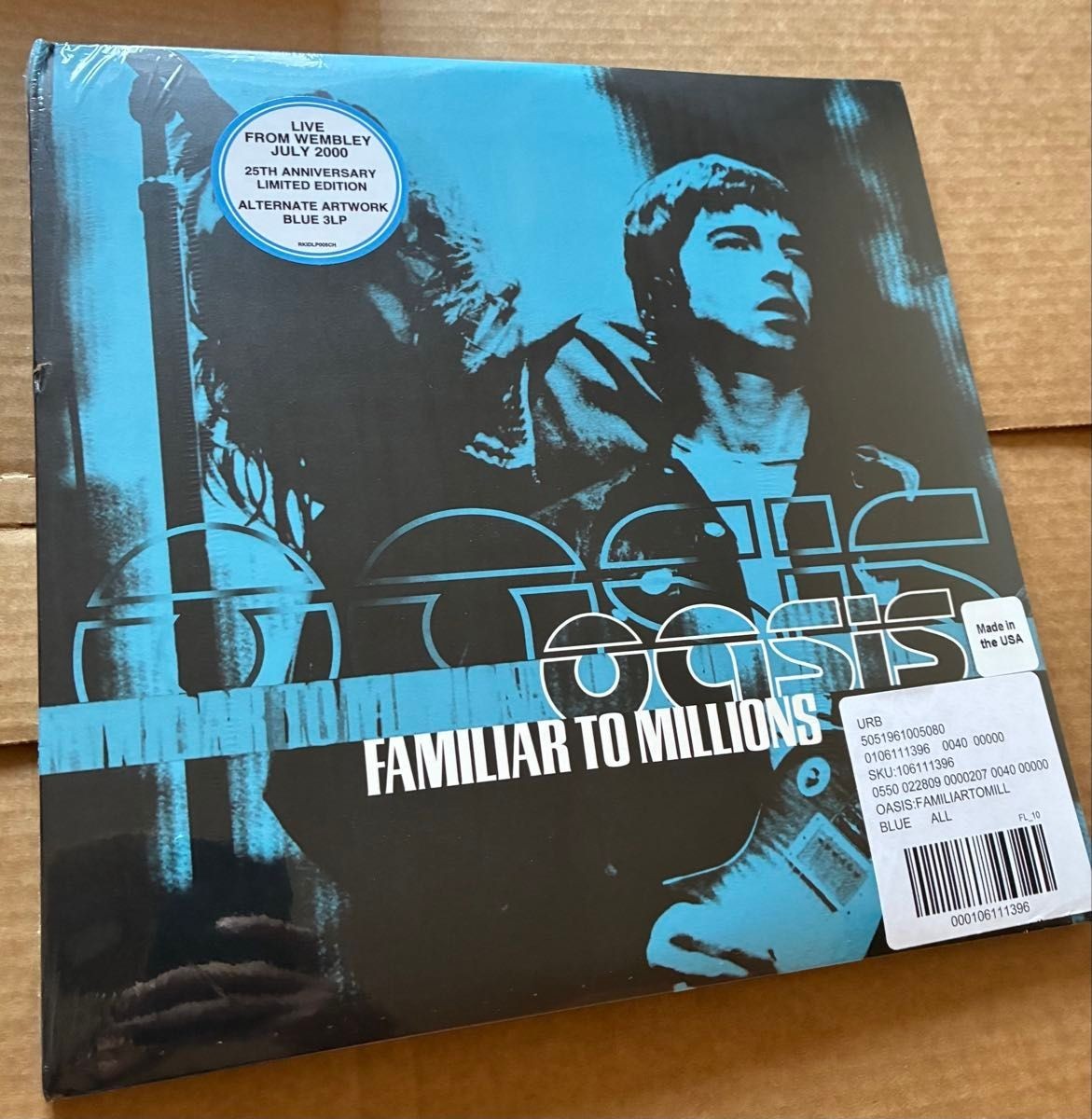 Oasis Familiar to Millions 3LP Blue Colored Vinyl Record Limited