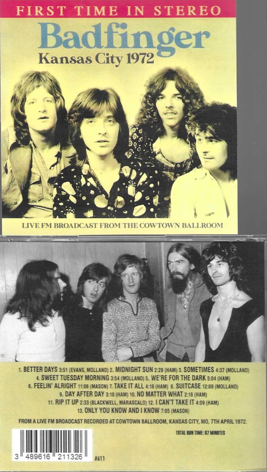 BADFINGER-LIVE IN KANSAS CITY 1972-FIRST TIME IN STEREO-NEW IMPORT CD