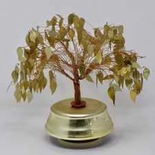 MCM Golden Leaf Twisted Wire DREAM TREE Music Box  