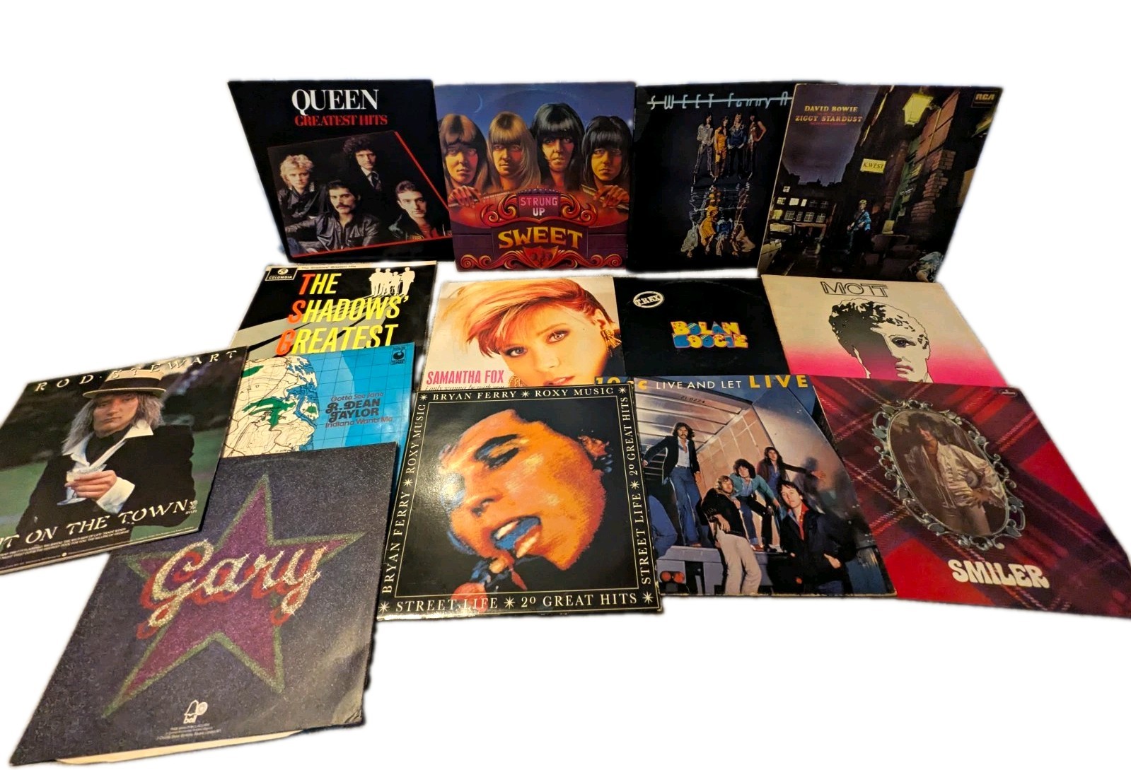 Large vintage 14 album Rare bundle Queen/Bowie/sweet etc 