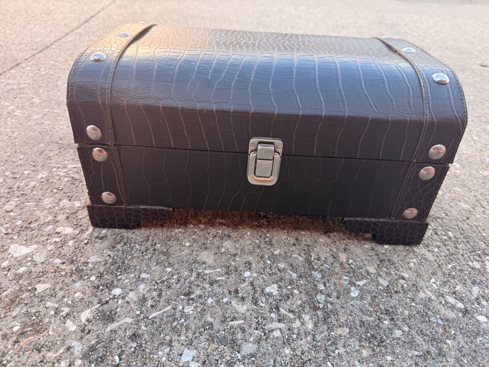 Vintage Track Storage Case 15 Slots Brown Faux Alligator