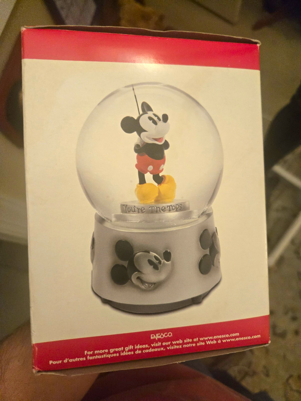 Disney Home Musical Waterball Plays Mickey Mouse Club Music Box Vintage