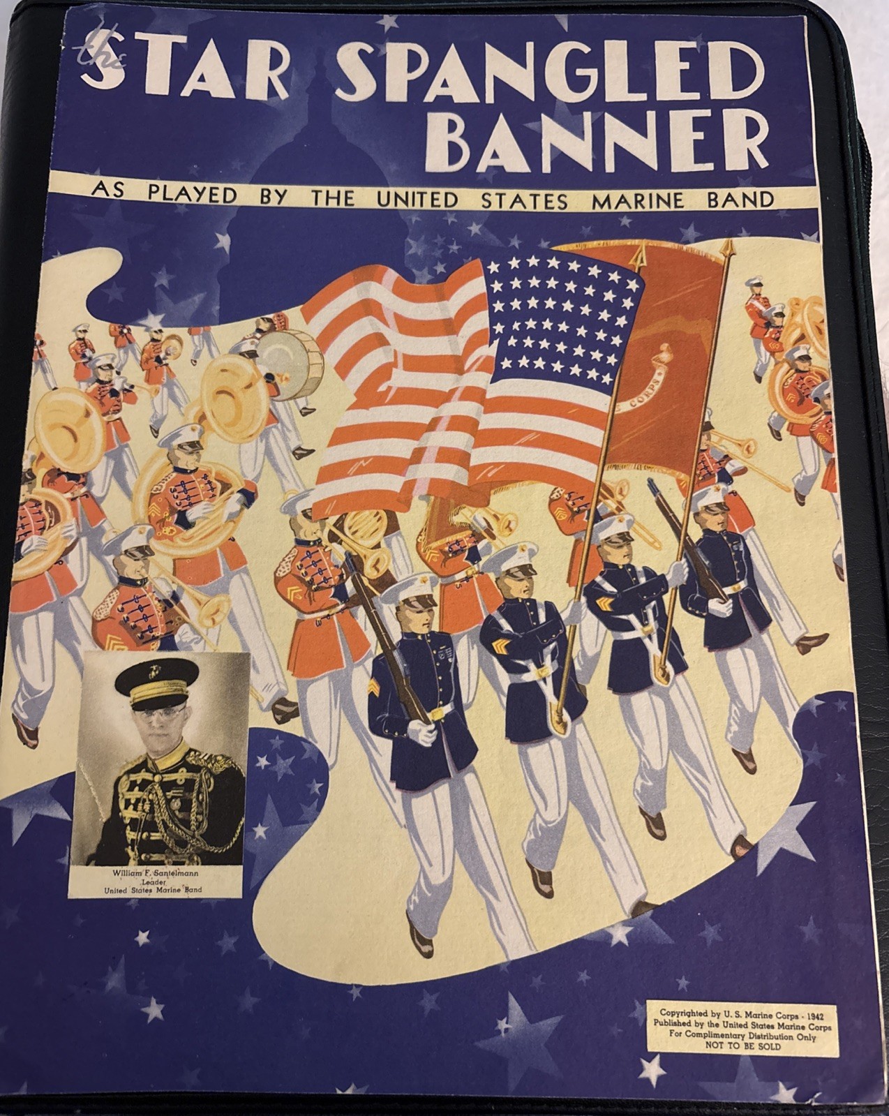 THE STAR - SPANGLED BANNER 1942 Sheet Music As played by U.S. Marine Corps