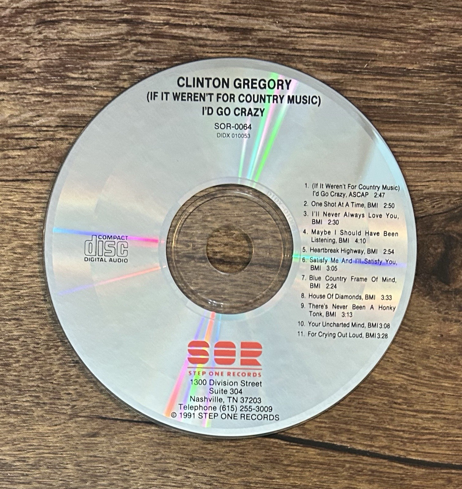 If It Weren't for Country Music I'd Go Crazy by Clinton Gregory (CD, 1991)