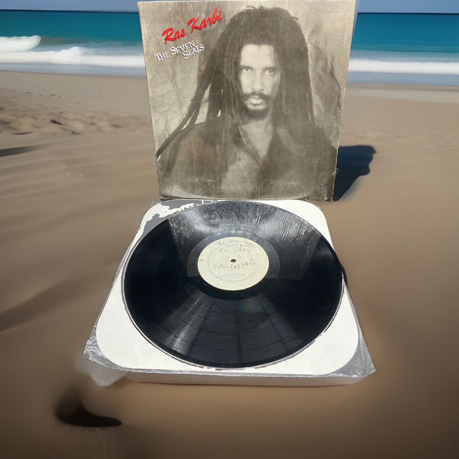 Ras Karbi The Seven Seals  Reggae 12” Vinyl Lp Test Press Autographed VG VG